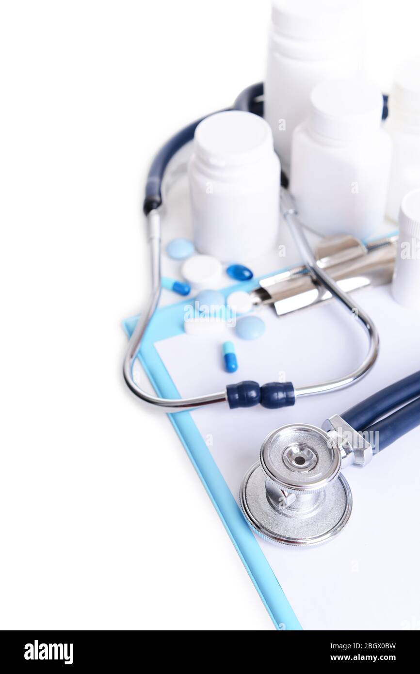 Stethoscope isolated on white Stock Photo - Alamy