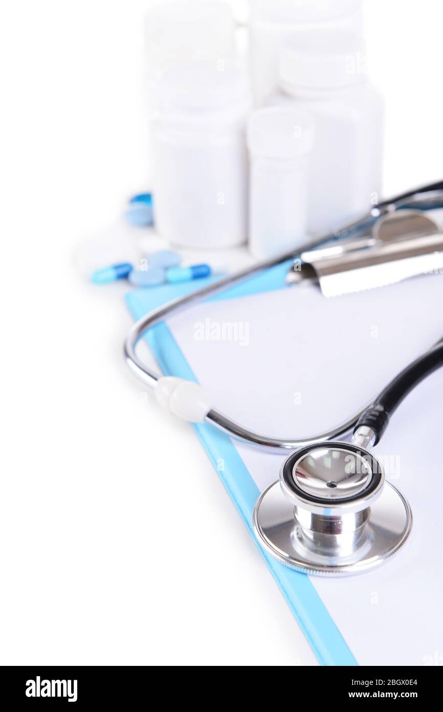 Stethoscope isolated on white Stock Photo - Alamy