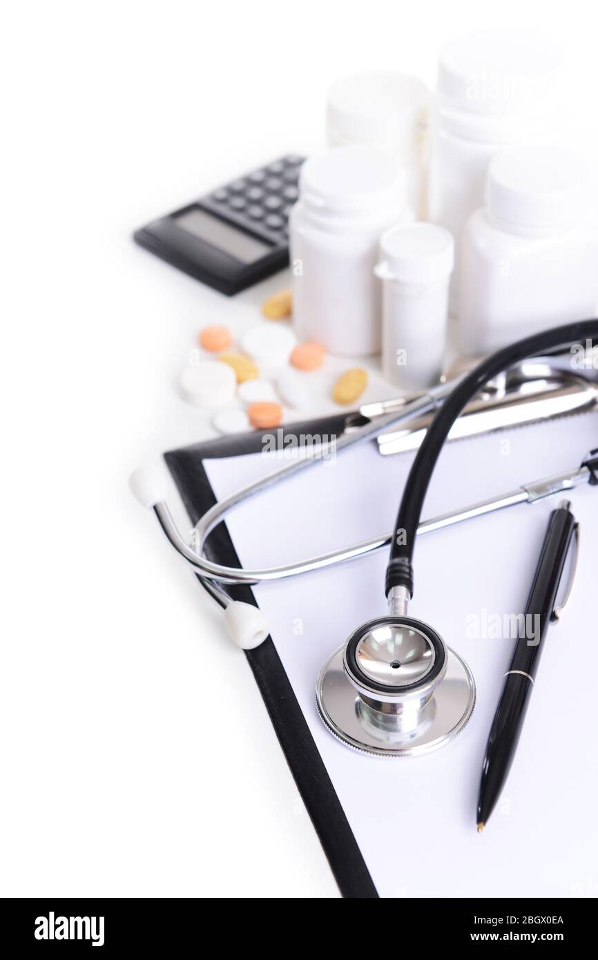 Stethoscope isolated on white Stock Photo - Alamy