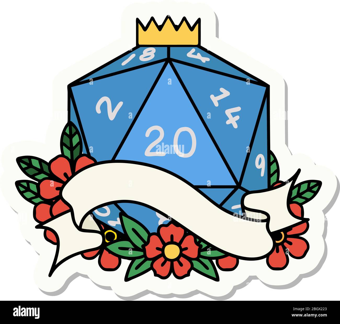 Twenty D sticker of a natural twenty D20 dice roll Stock Vector Image & Art - Alamy