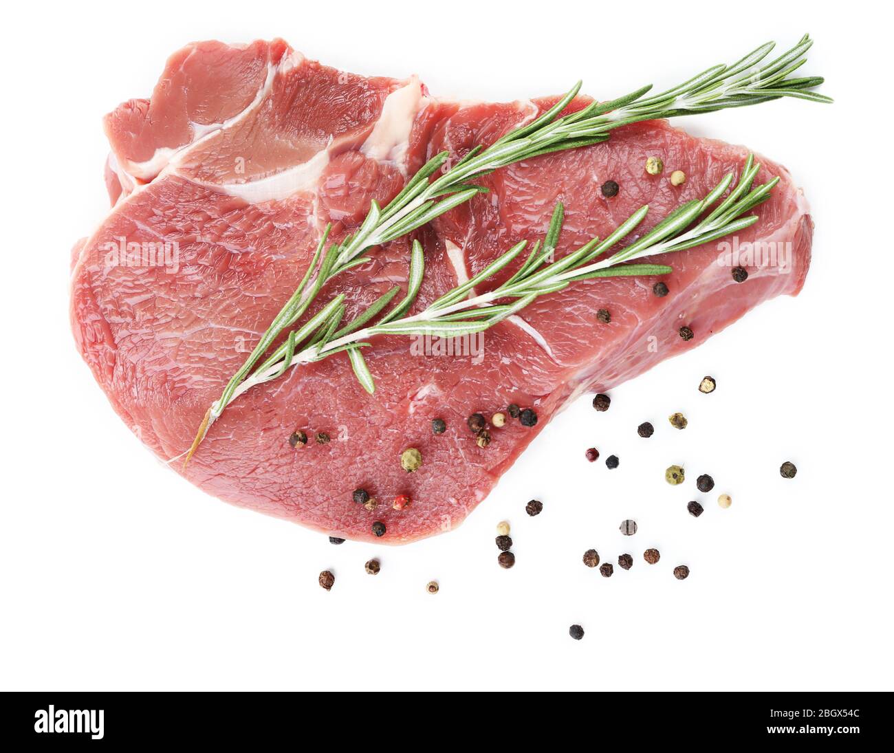 Raw beef steak isolated on white Stock Photo - Alamy