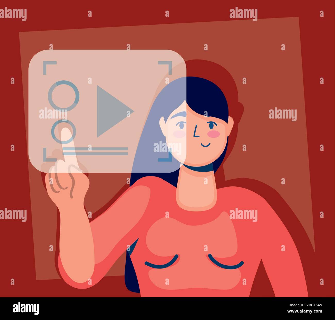 woman using technology character icon Stock Vector Image & Art - Alamy