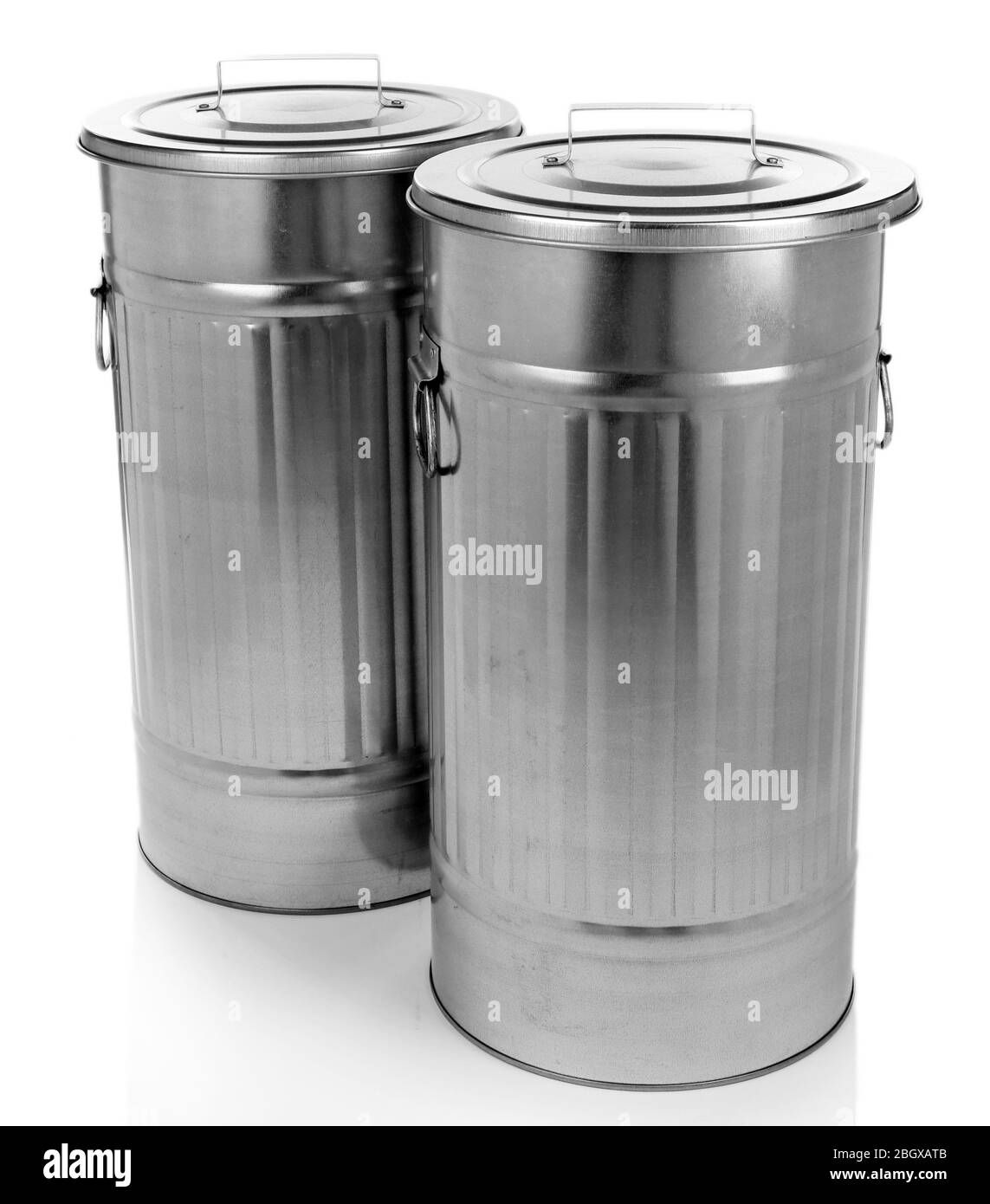 Recycling bins isolated on white Stock Photo Alamy