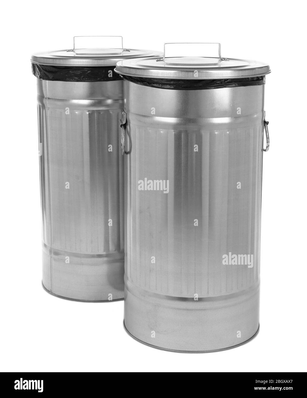 Recycling bins isolated on white Stock Photo