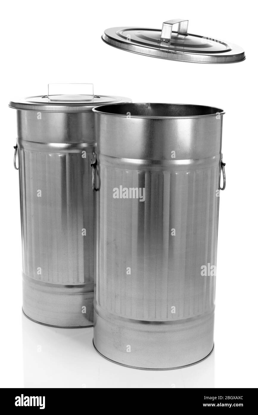 Recycling bins isolated on white Stock Photo