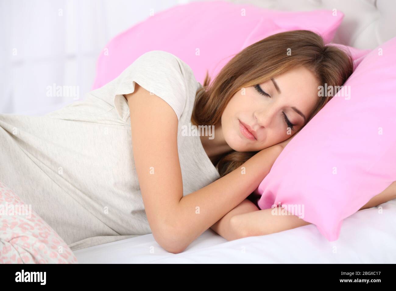 Bed sleeping alone not sexy not naked hi-res stock photography and images pic image