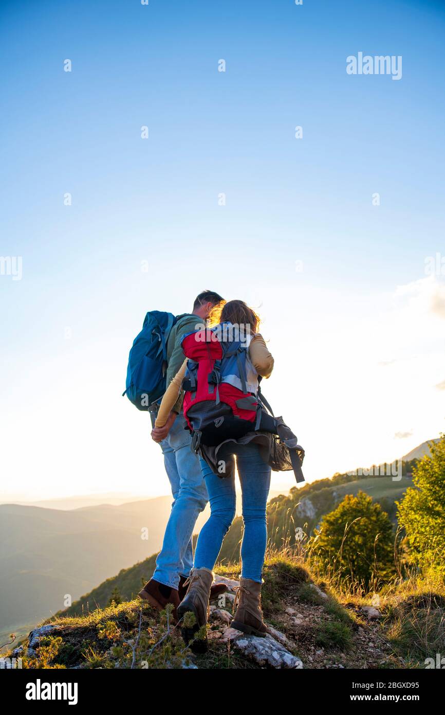 Successful hikers on mountain top hi-res stock photography and images ...