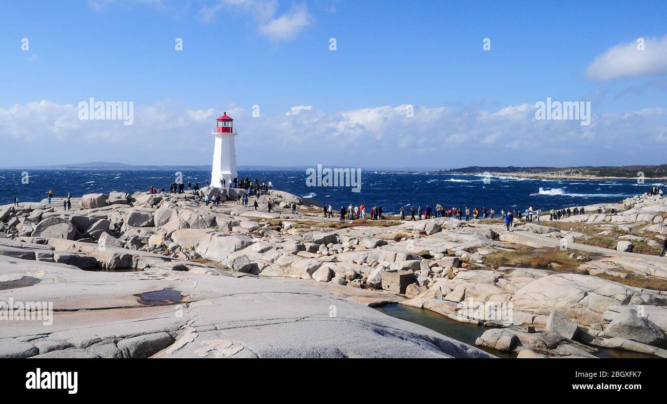 Peggy's Point Lighthouse - Nova Scotia Stock Photo