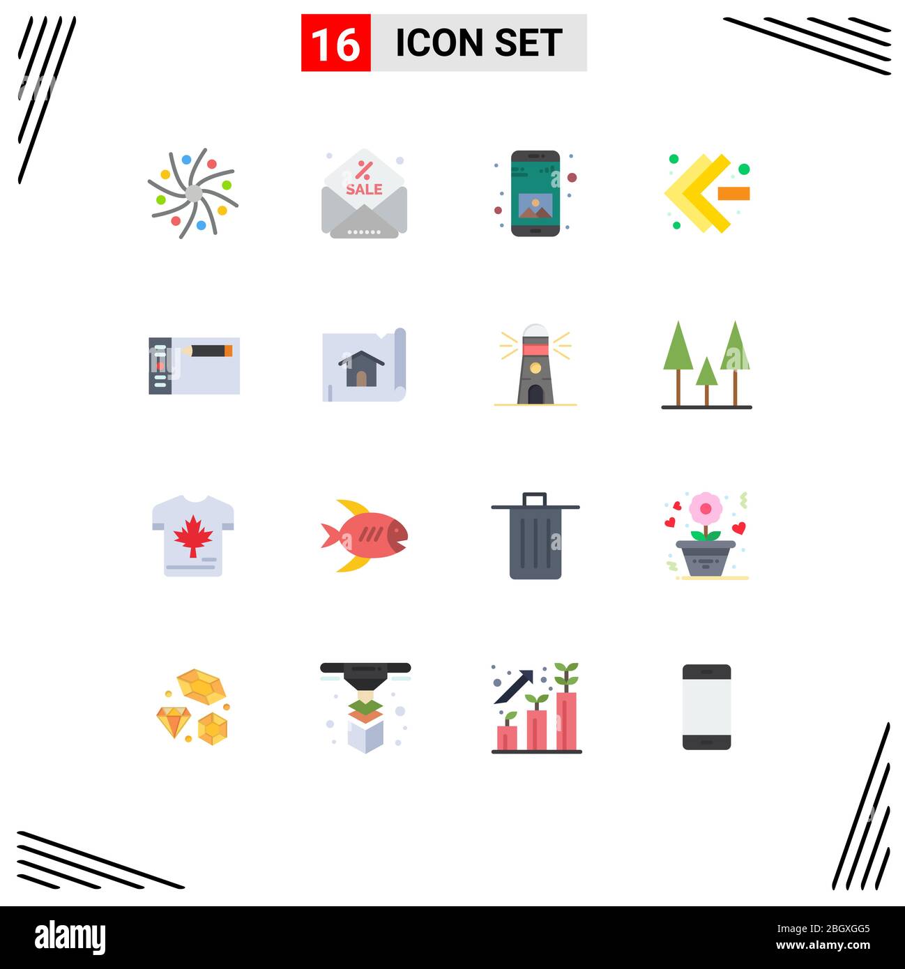 Modern Set of 16 Flat Colors Pictograph of graphic, design, app, left,  arrows Editable Pack of Creative Vector Design Elements Stock Vector Image  & Art - Alamy
