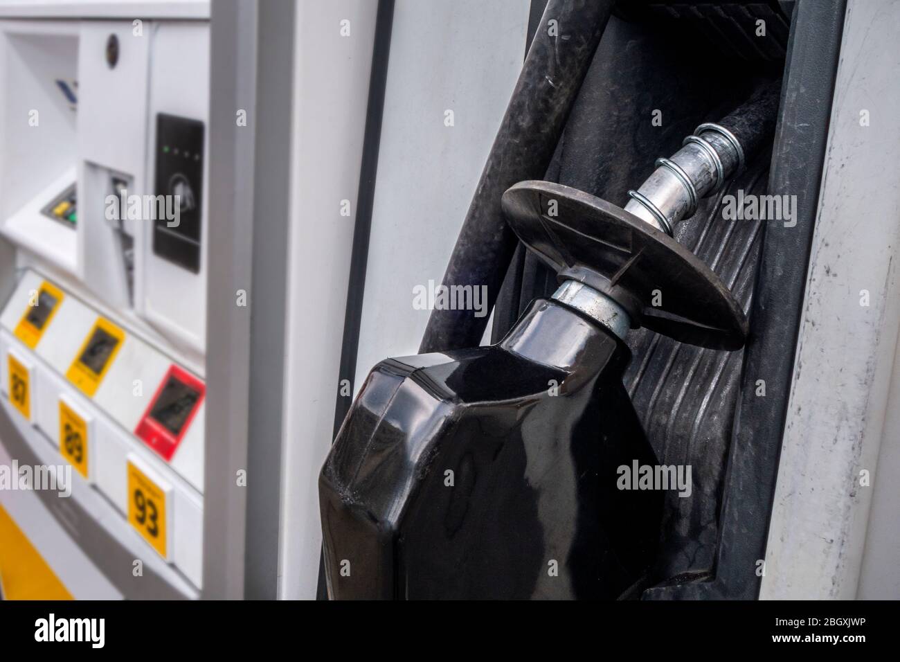 pump for refueling vehicle's gas tank Stock Photo