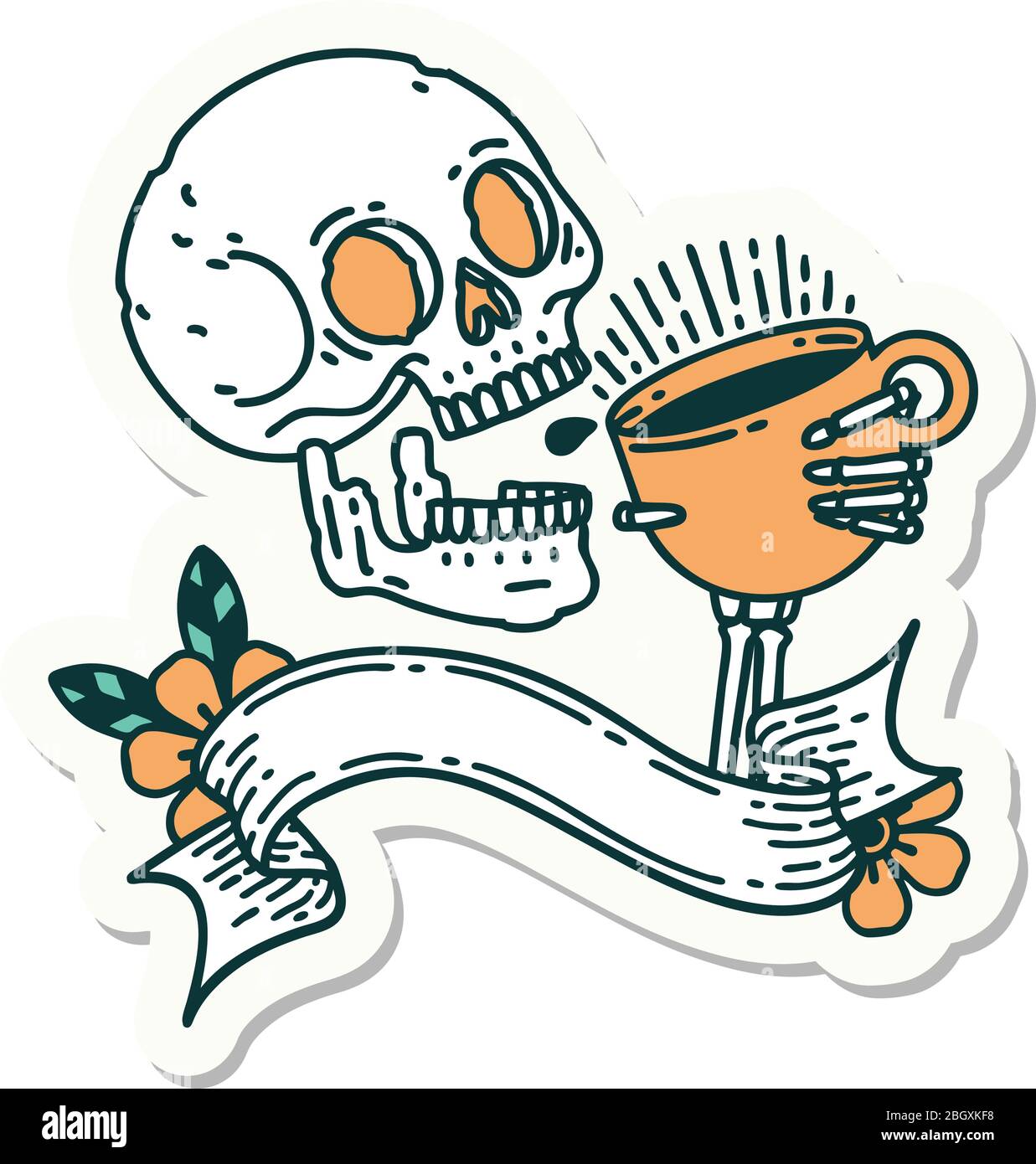 Coffee Skeleton Tattoo Design by everwhites on DeviantArt