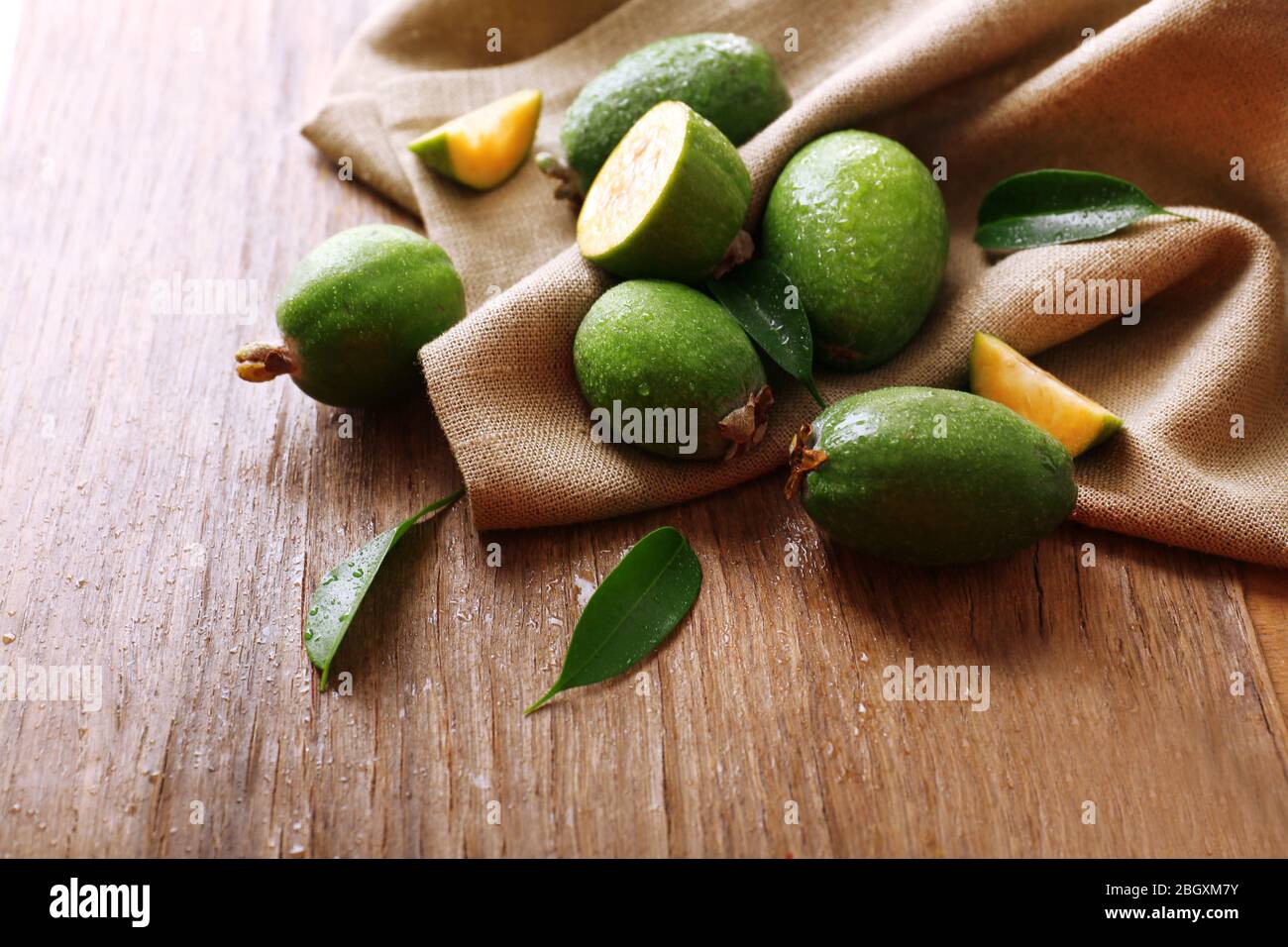 Feijoa on table close-up Stock Photo