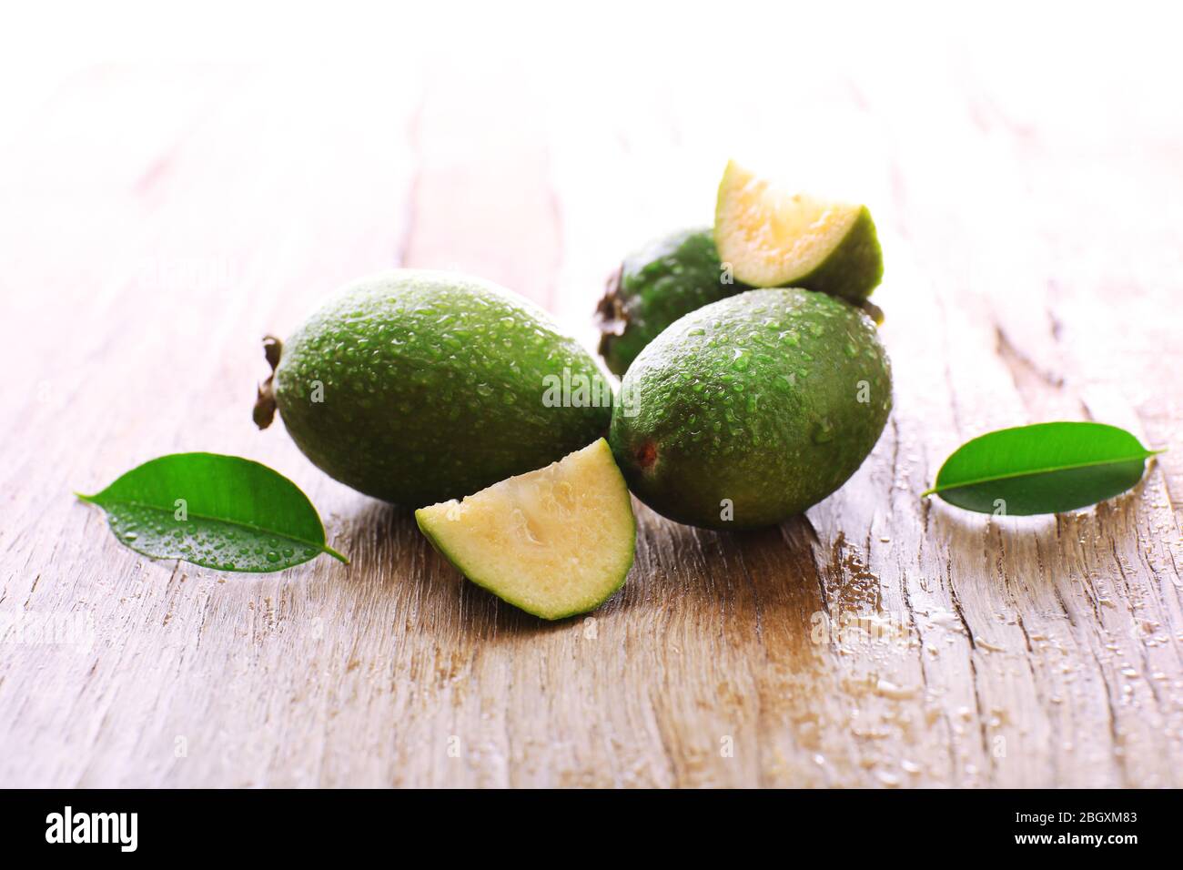 Feijoa on table close-up Stock Photo
