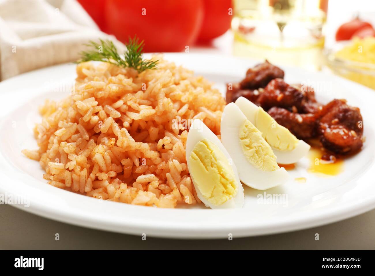 Tasti Rice Tasty rice served on table, close-up Stock Photo - Alamy