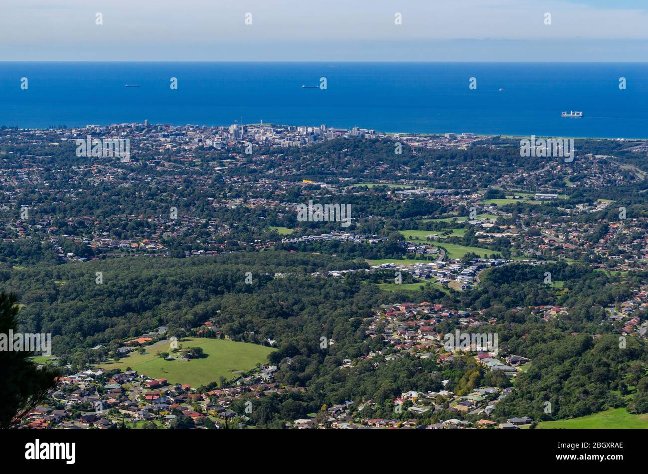 View from Mt Kembla lookout, Illawarra Australia Stock Photo