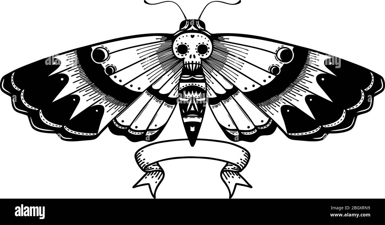 Download Linework Butterfly Tattoo Black And White PNG