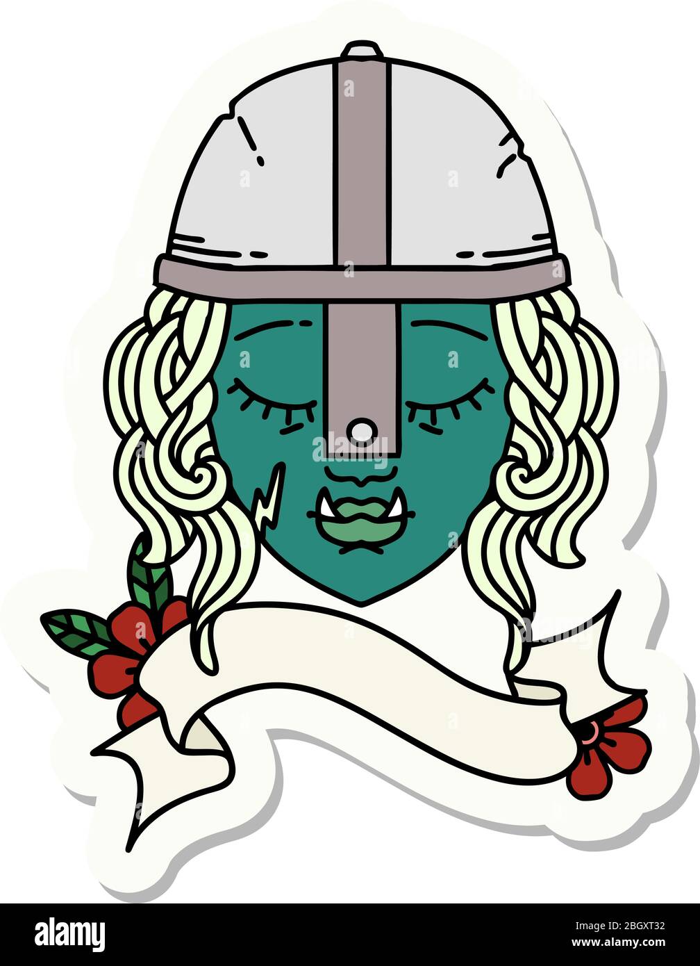 sticker of a orc fighter character face Stock Vector Image & Art - Alamy