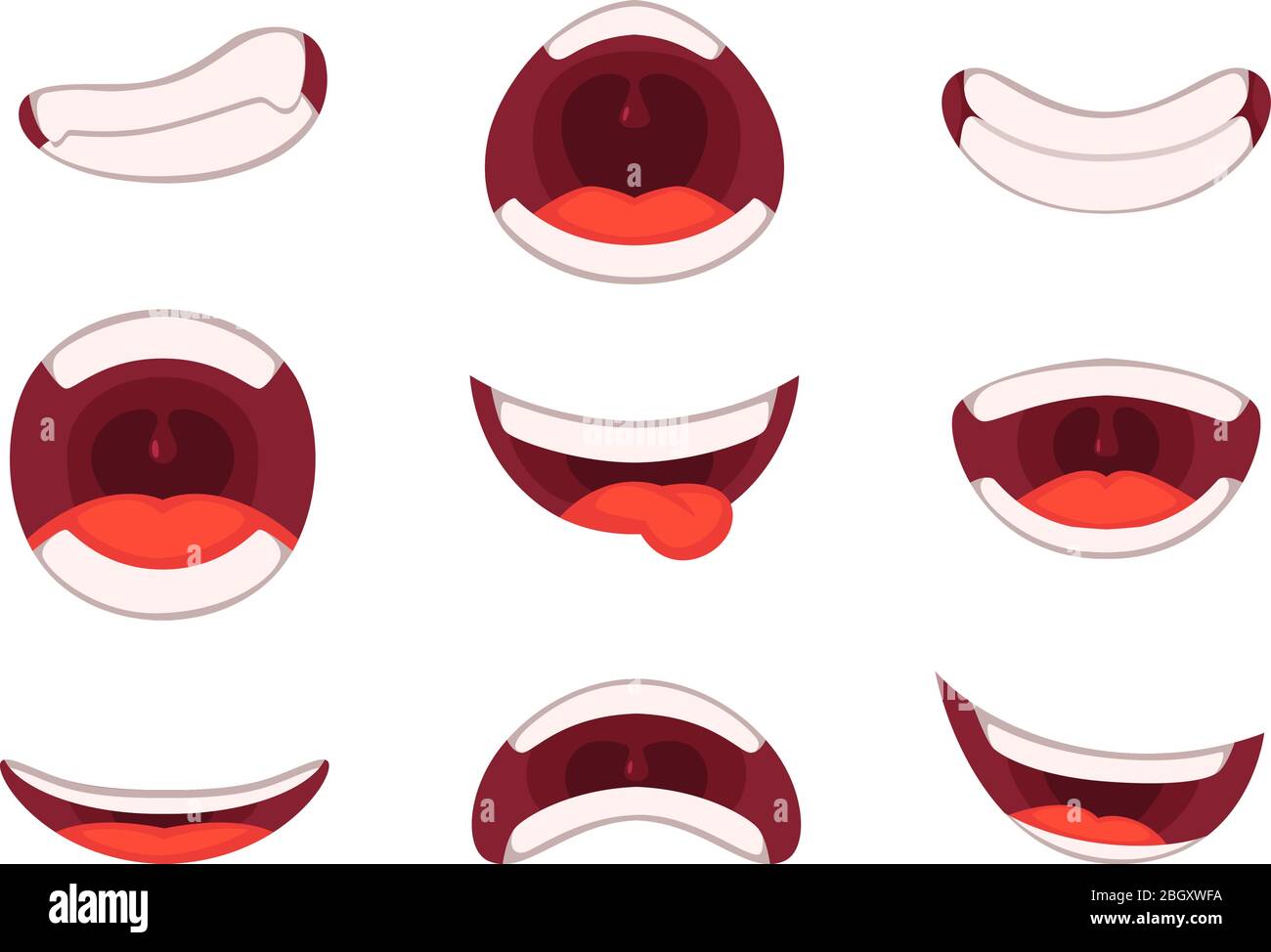 Vector illustrations of funny cartoon mouth with different expressions. Set  of mouth cartoon funny and emotion Stock Vector Image & Art - Alamy