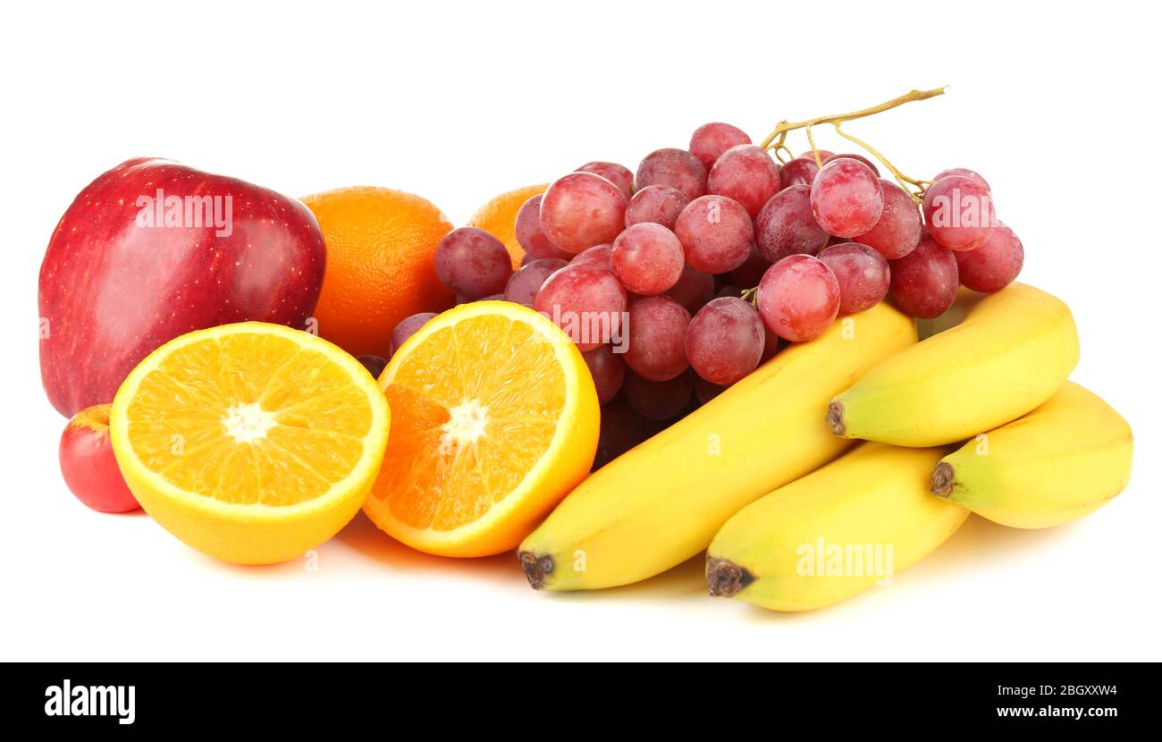 Ripe fruits isolated on white background Stock Photo - Alamy