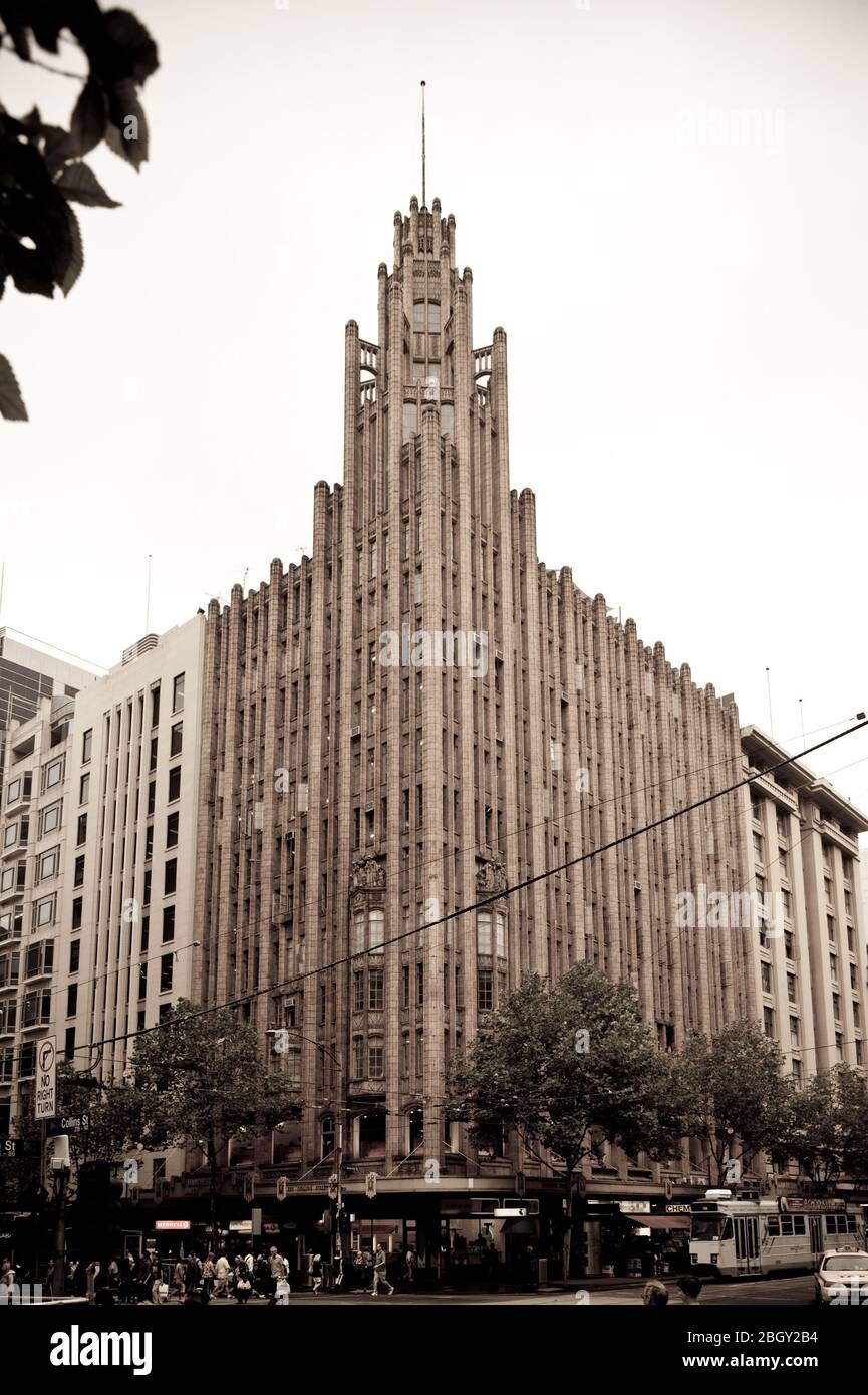 iconic architectural buildings, Melbourne CBD, Victoria, Australia