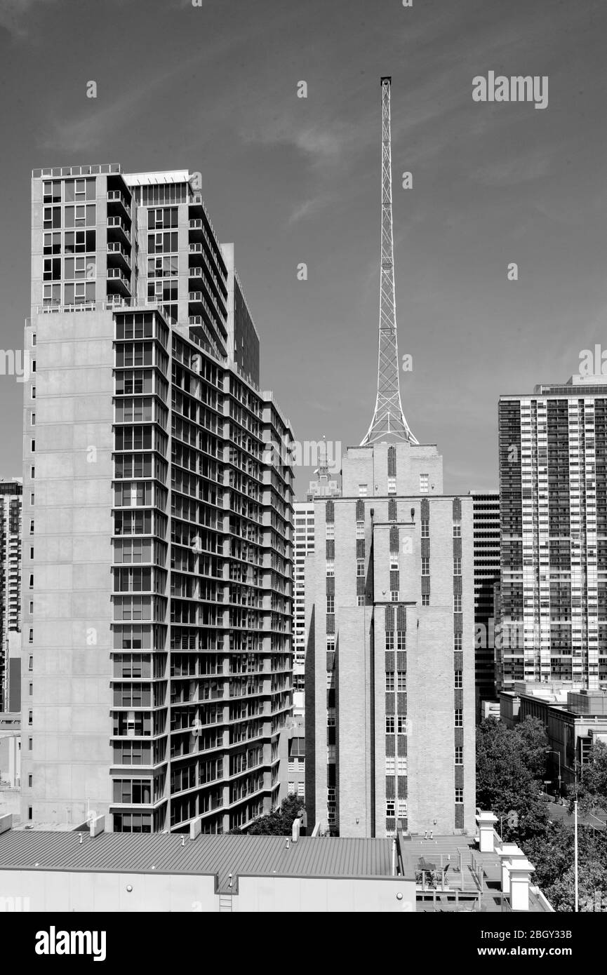 Melbourne, Australia, CBD skyline, vertical. Stock Photo