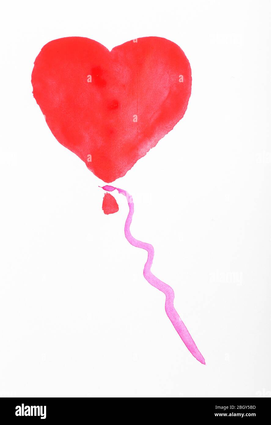 Painted heart shape isolated on white Stock Photo - Alamy