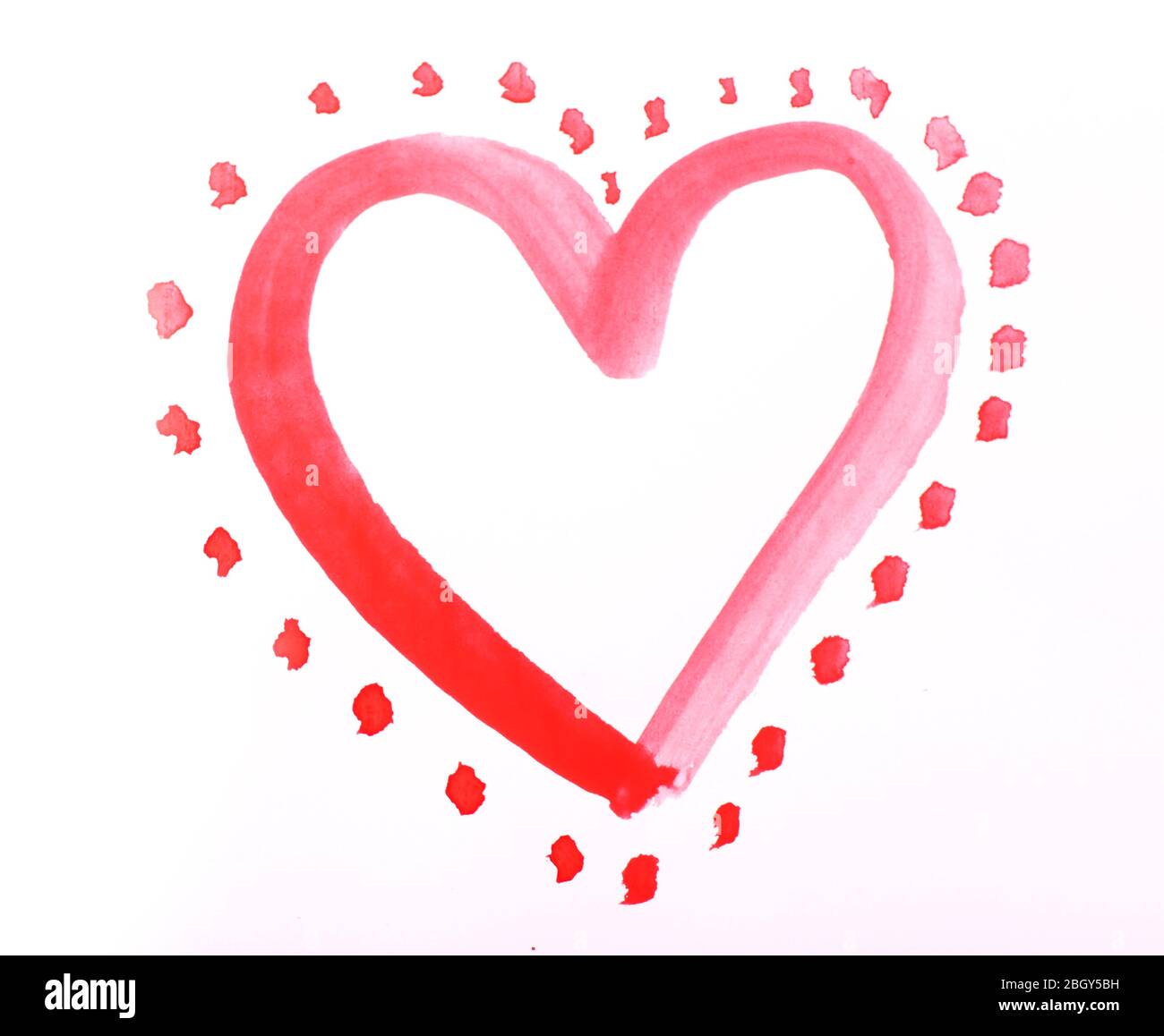 Painted heart shape isolated on white Stock Photo - Alamy
