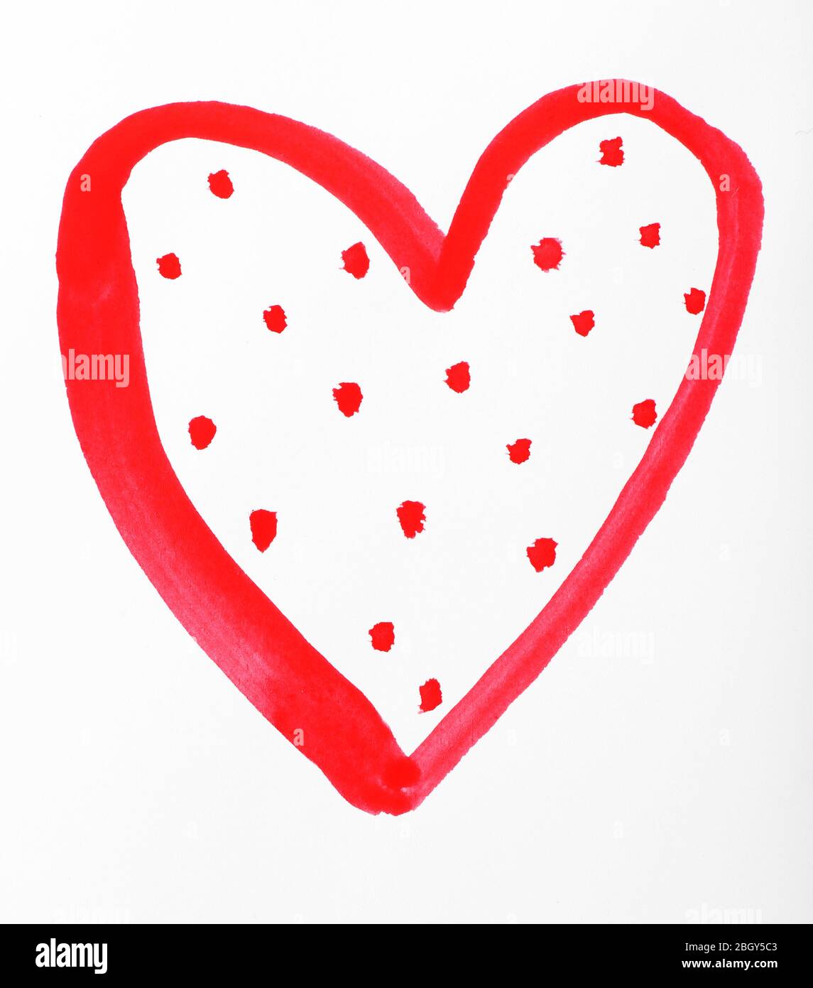 Painted heart shape isolated on white Stock Photo - Alamy