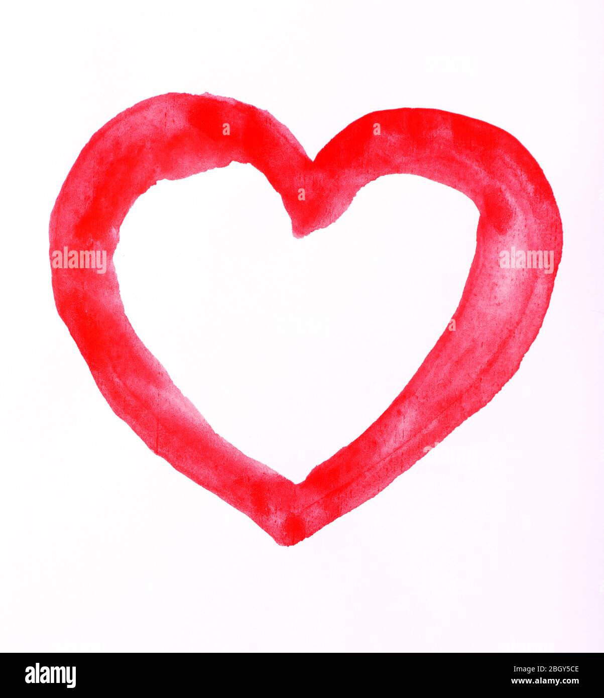 Painted heart shape isolated on white Stock Photo - Alamy