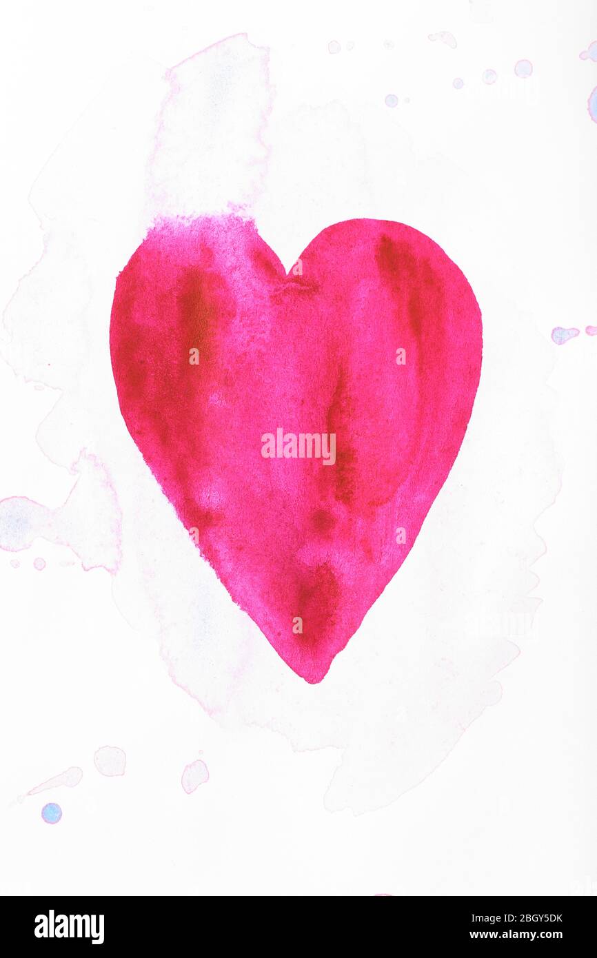 Painted heart shape isolated on white Stock Photo - Alamy