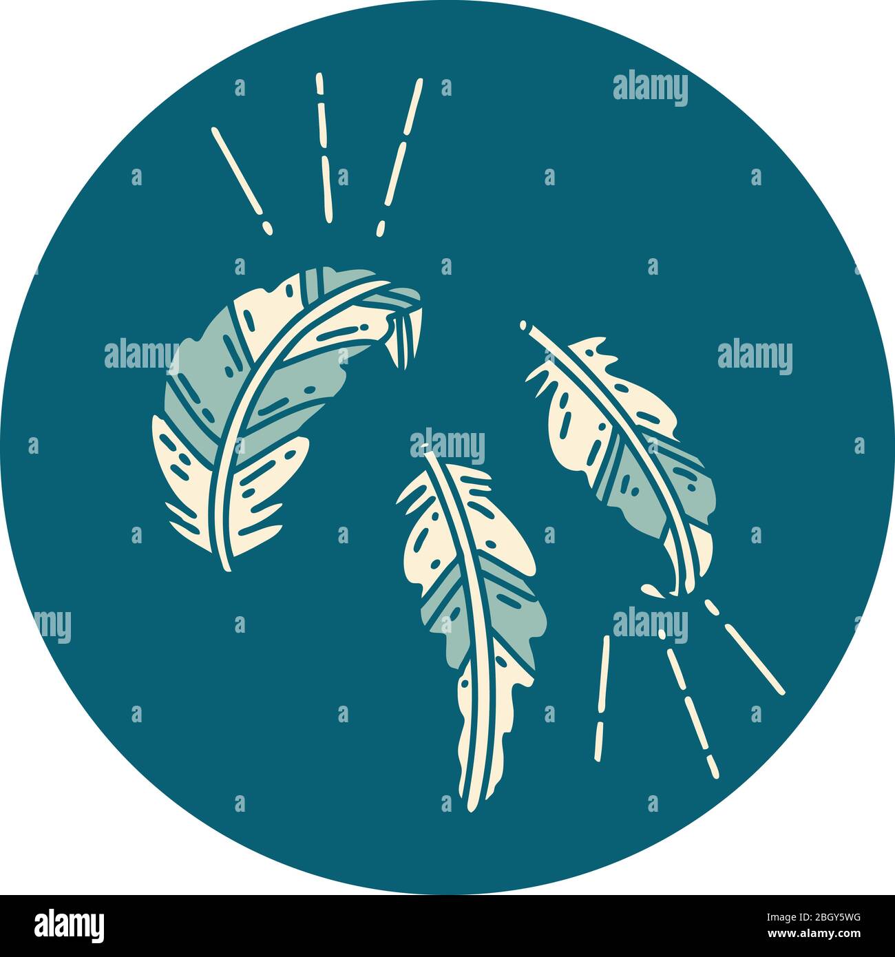 icon of a tattoo style feathers floating Stock Vector Image & Art - Alamy