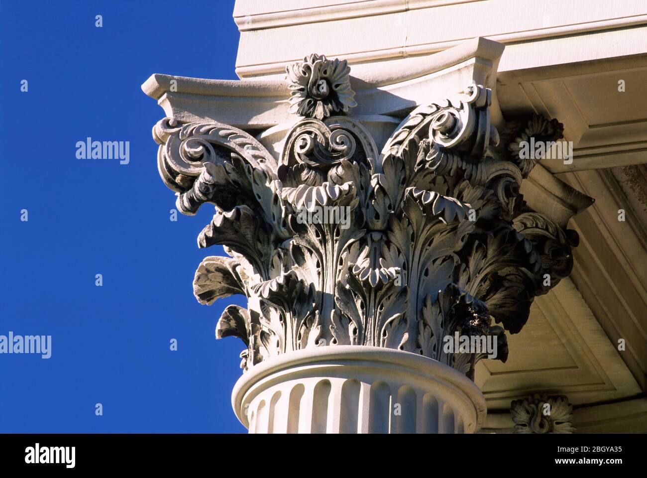 Top of Vanderbilt Mansion column, Vanderbilt Mansion National Historic Site, New York Stock Photo
