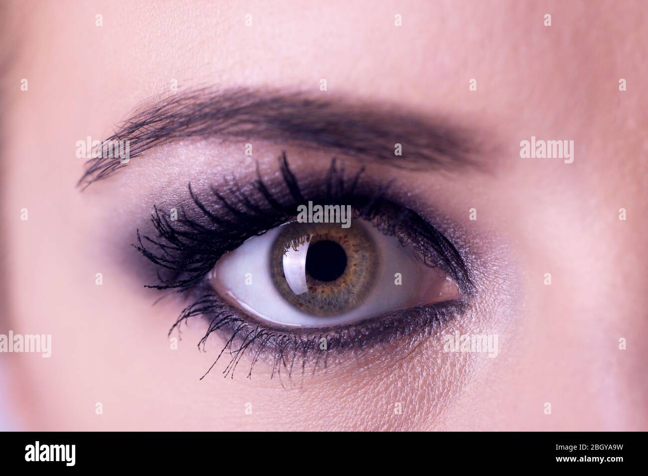 Smoky eyes makeup, macro Stock Photo