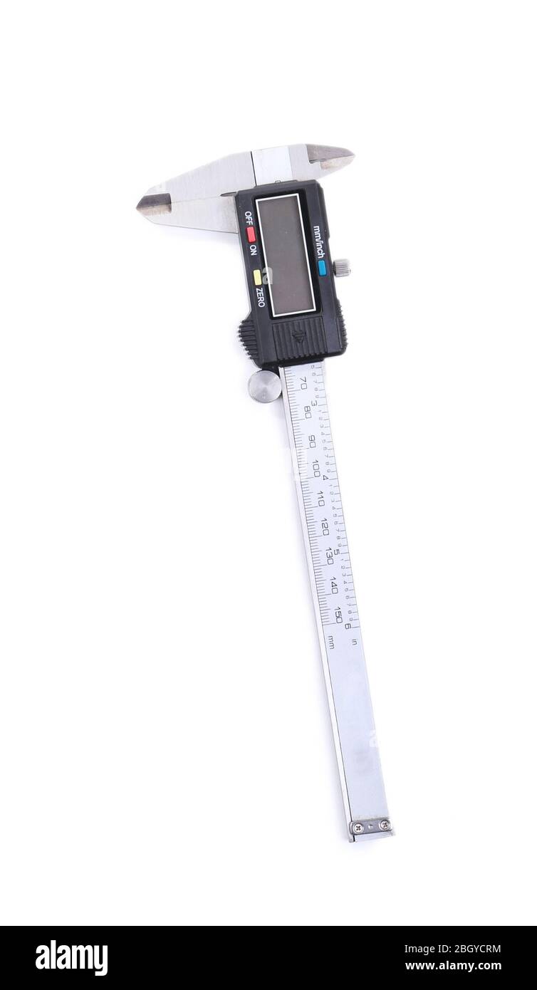 Vernier caliper (slide gauge) isolated on white Stock Photo