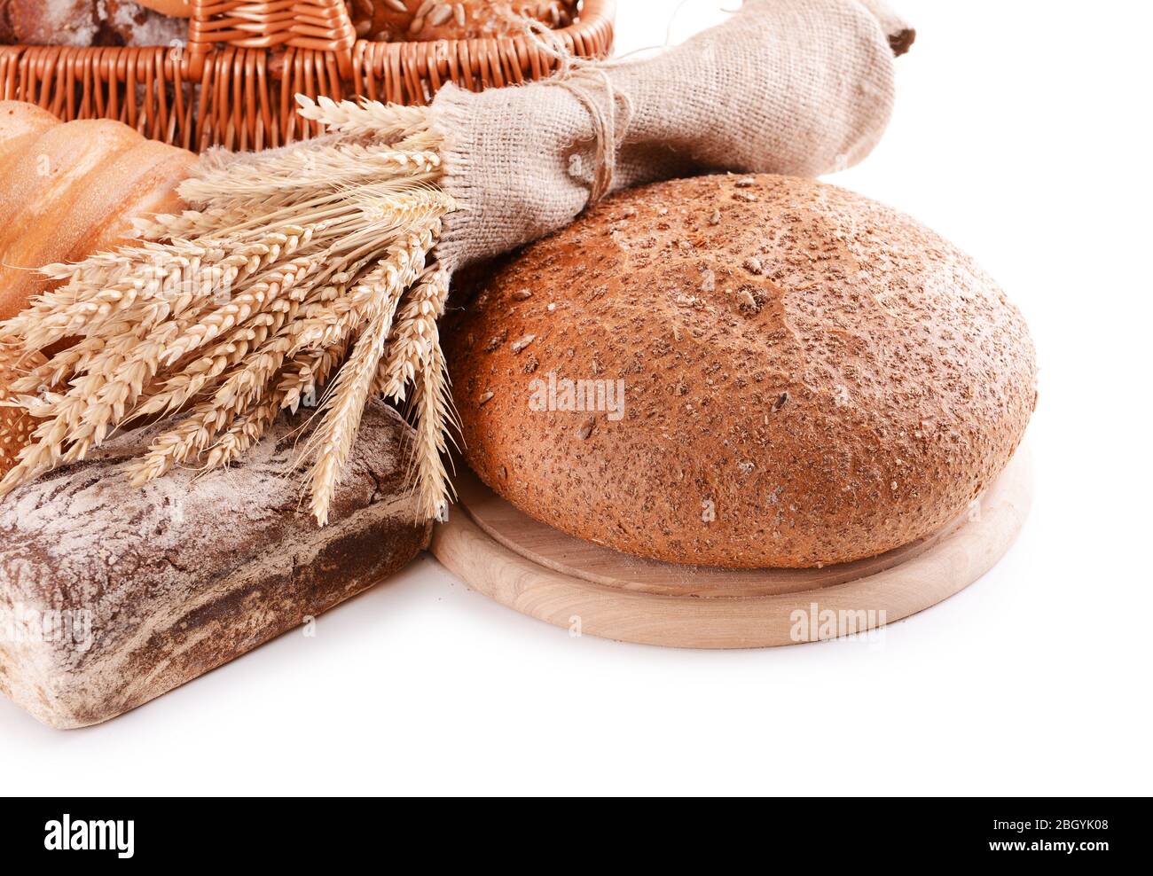 Different bread isolated on white Stock Photo - Alamy