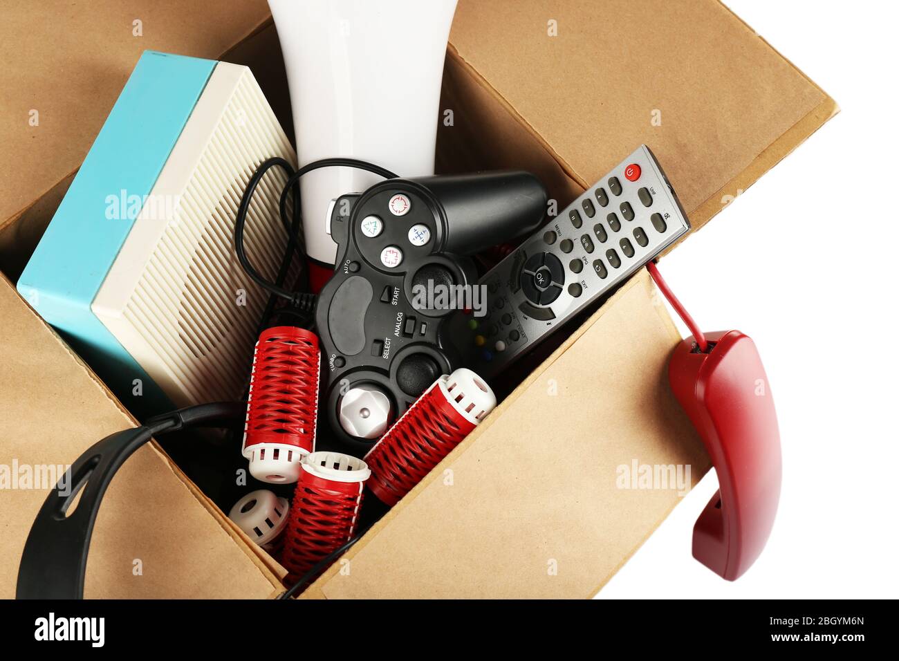 Over Stuff Box Box of unwanted stuff close up Stock Photo - Alamy