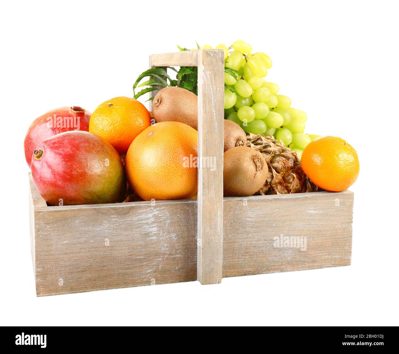 Assortment of fruits in box isolated on white Stock Photo Alamy