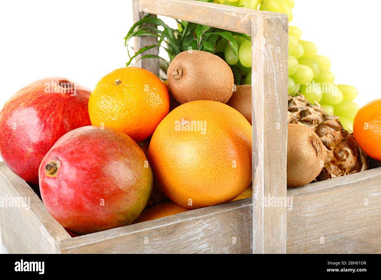 Assortment of fruits in box close-up Stock Photo - Alamy