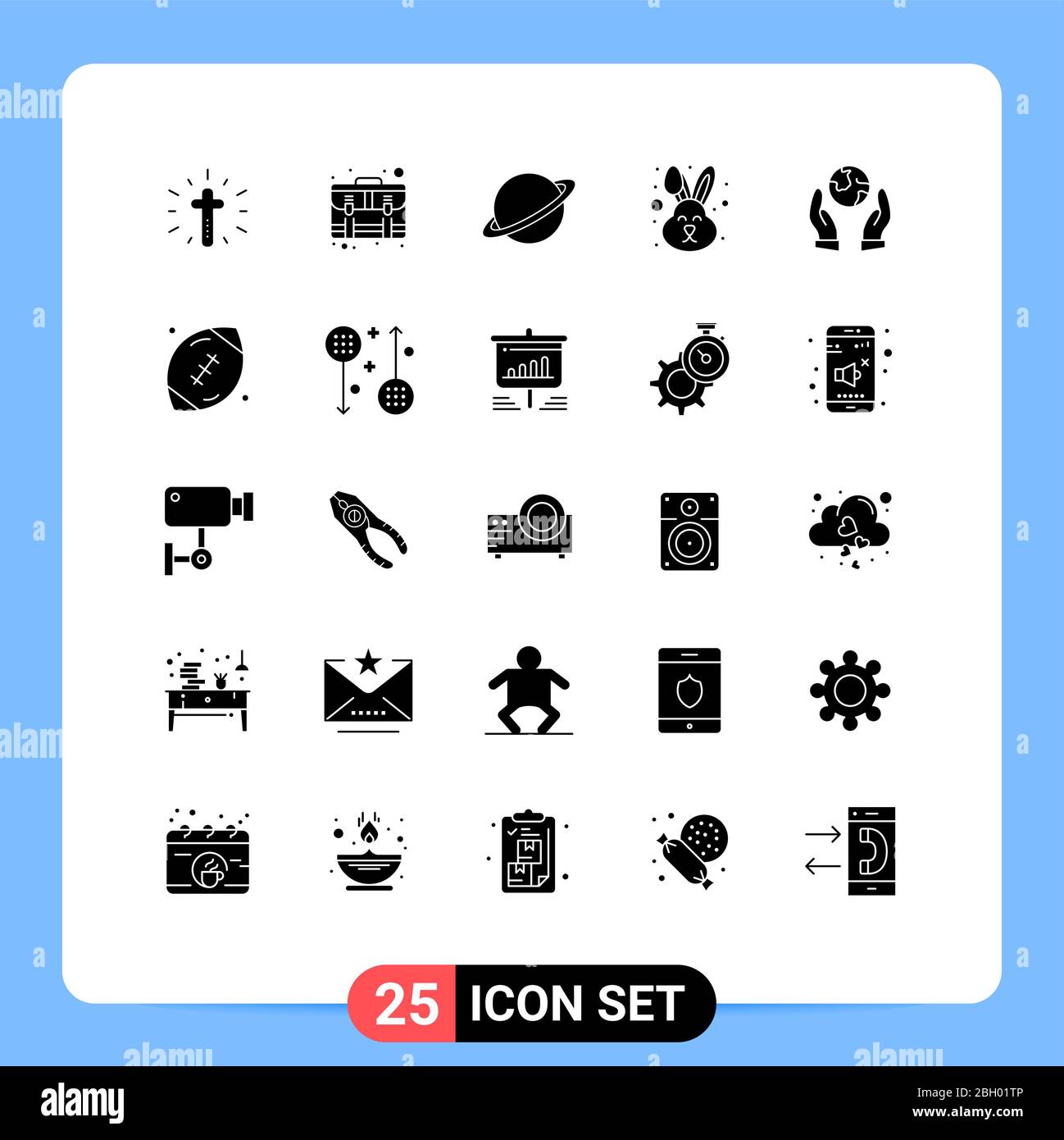 Set of 25 Modern UI Icons Symbols Signs for face, easter, payment, animal, flag Editable Vector Design Elements Stock Vector