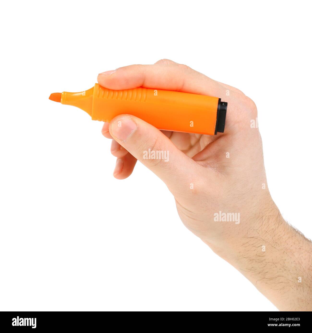 Male hand with colorful marker isolated on white Stock Photo - Alamy
