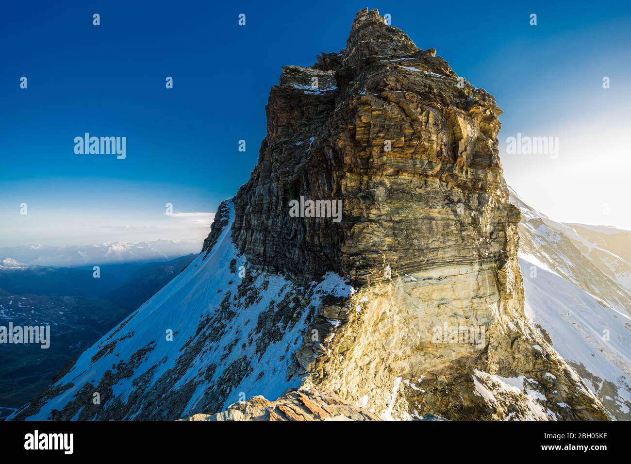 Pic du Lion in the Italian/Swiss Alps. This is what you see if you go for Matterhorn from Cervinia Stock Photo