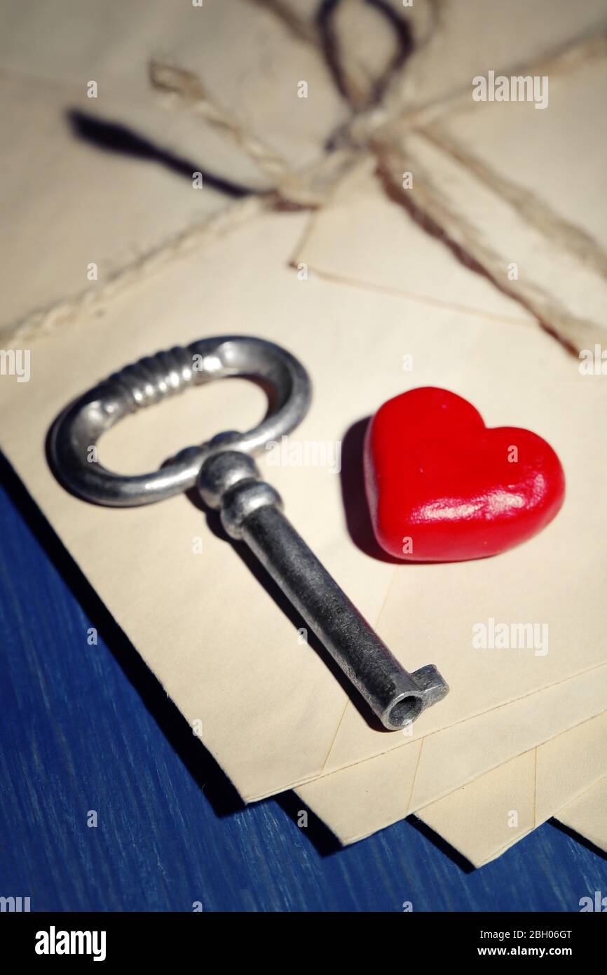 Vintage letters red heart hi-res stock photography and images - Alamy