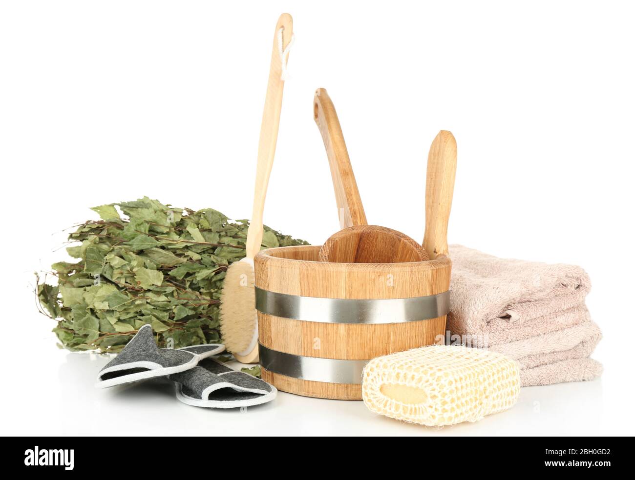 Accessories for sauna, isolated on white Stock Photo Alamy