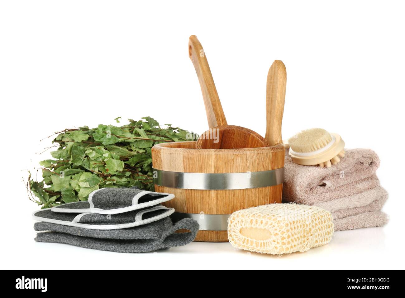 Accessories for sauna, isolated on white Stock Photo Alamy