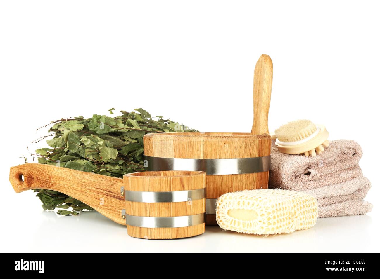 Accessories for sauna, isolated on white Stock Photo Alamy