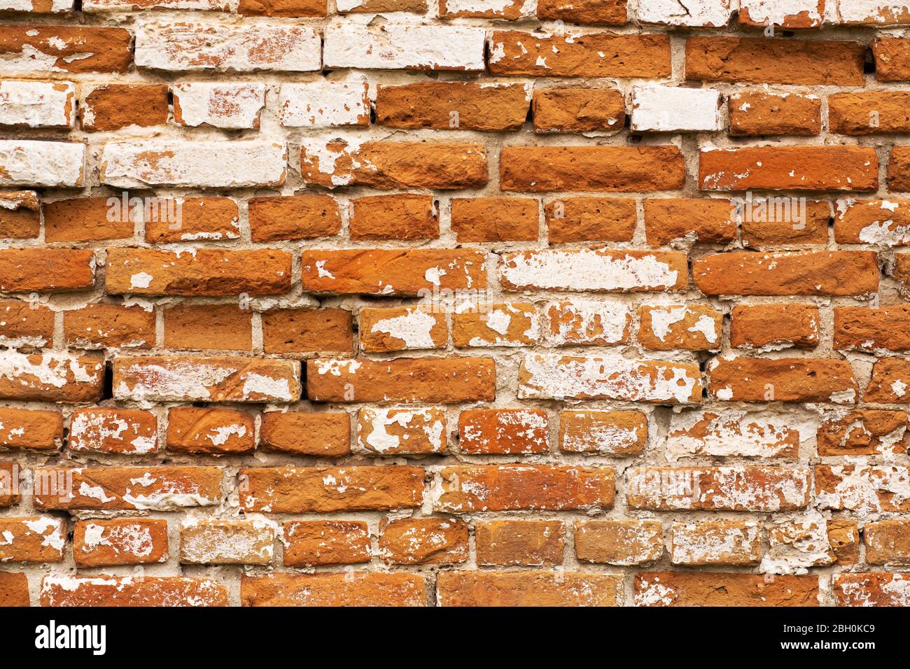 Old crumbling red brick wall. Texture, closeup Stock Photo Alamy