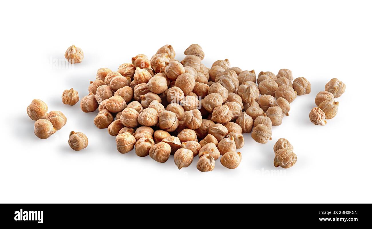 Heap of chickpeas on white background Stock Photo