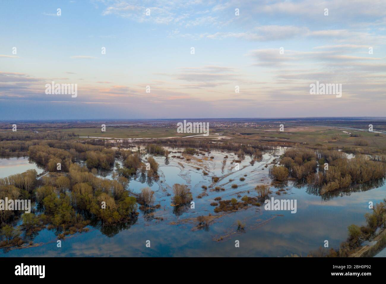 Spring overflow landscape Stock Photo - Alamy