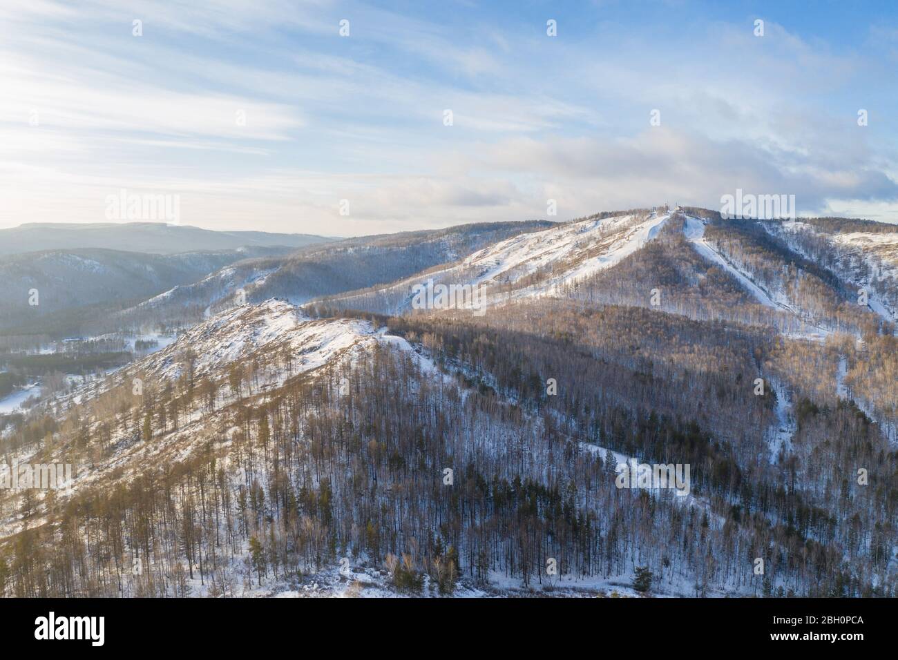 Abzakovo aerial winter Stock Photo