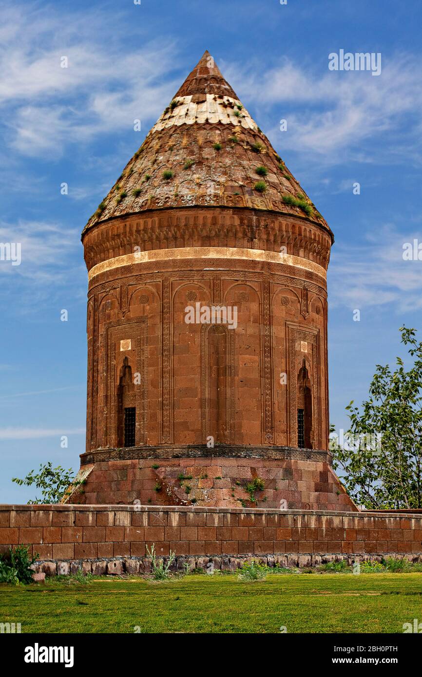 Historical mausoleum of Selcuk ruler Huseyin Timur, in the town of Ahlat, Turkey Stock Photo